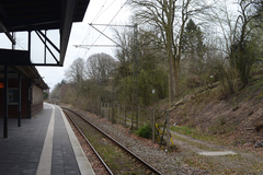 Perron for spor 1 på Flensburg Hbf.. Søndag 12. april 2015, Flensburg Hbf.