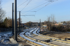 Sydenden af Hjallese Letbanestation. Tirsdag  2. februar 2021, Hjallese